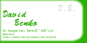 david benko business card